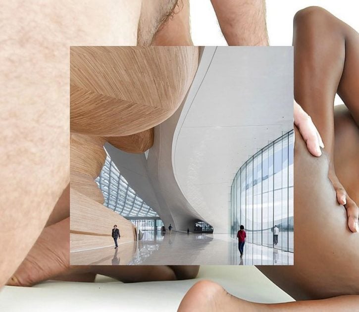porn collages mixed with architecture