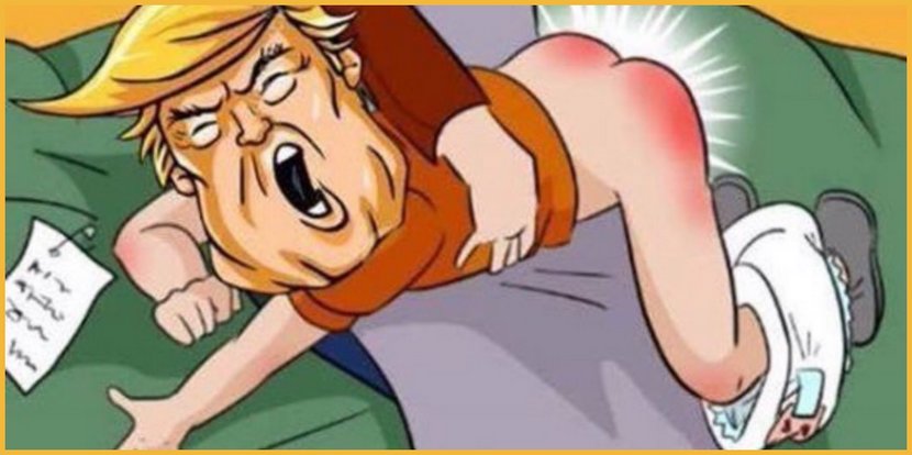 Donald Trump spanked