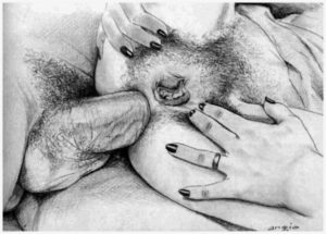 人妻の尻をアップangioによるアナルセックスアート