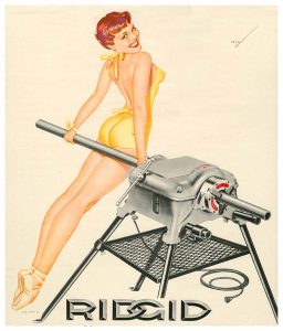 yellow swimsuit pinup girl likes a rigid tool