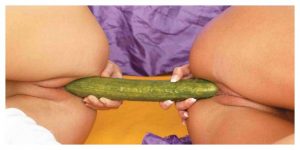 sharing a cucumber -- lesbian sex