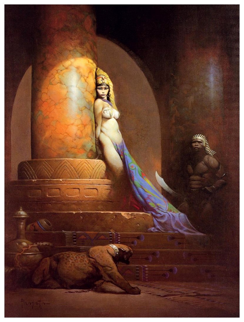 βαριεστημένη ηρωίδα frank frazetta